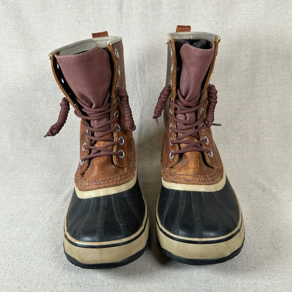 Sorel 1964 Waterproof Leather Winter Snow Boots 9 Brown Duck Boot winter‎ rain